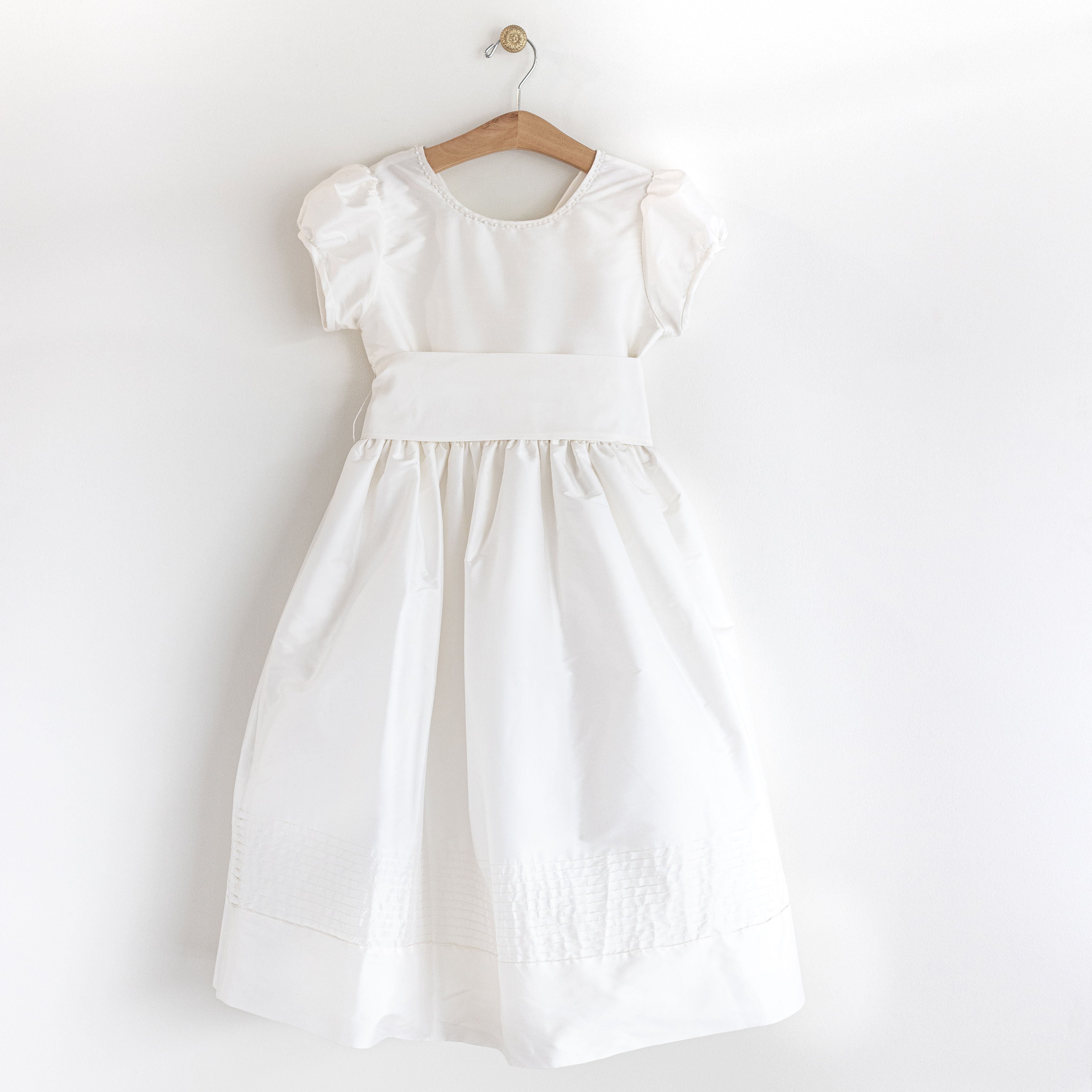 Ivory Taffeta Beaded Dress